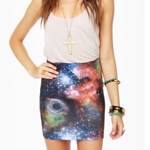 Universe Print - Mini Skirt